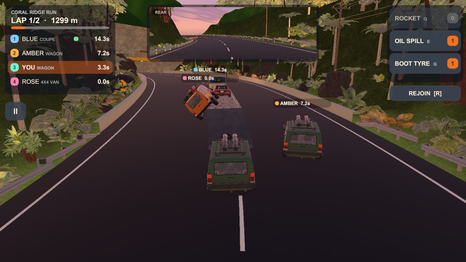 The rig climbing through northern NSW rainforest at Nightcap Drive